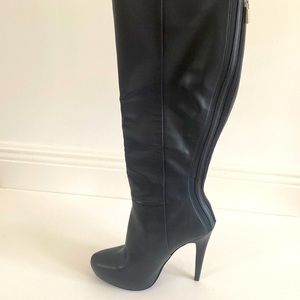 ALDO  Black Platform High knee boots Almond Toe Stiletto Heel Sz. 10